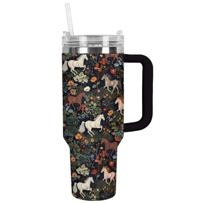Horse Custom Stanley Quencher 40Oz Stainless Steel Tumbler With Handle - Image 2