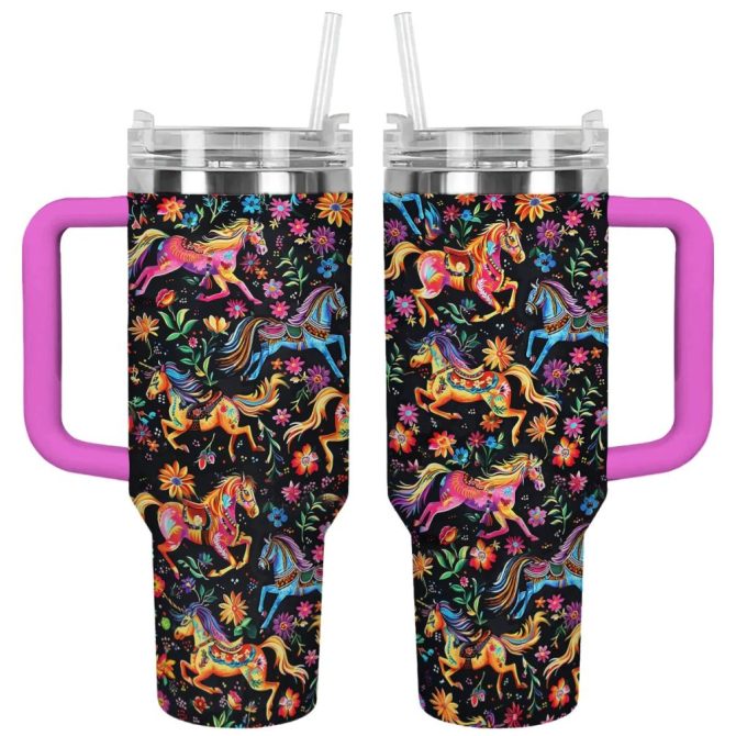 Horse Custom Stanley Quencher 40Oz Stainless Steel Tumbler With Handle - Image 7