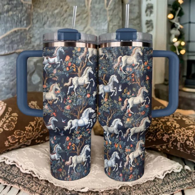 Horse Custom Stanley Quencher 40Oz Stainless Steel Tumbler With Handle - Image 2