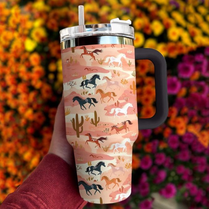 Horse Custom Stanley Quencher 40Oz Stainless Steel Tumbler With Handle - Image 2