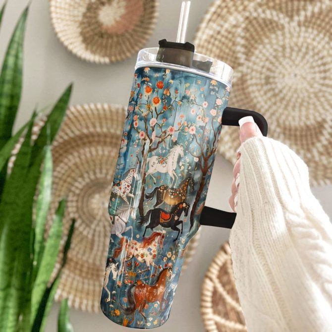 Horse Custom Stanley Quencher 40Oz Stainless Steel Tumbler With Handle - Image 6