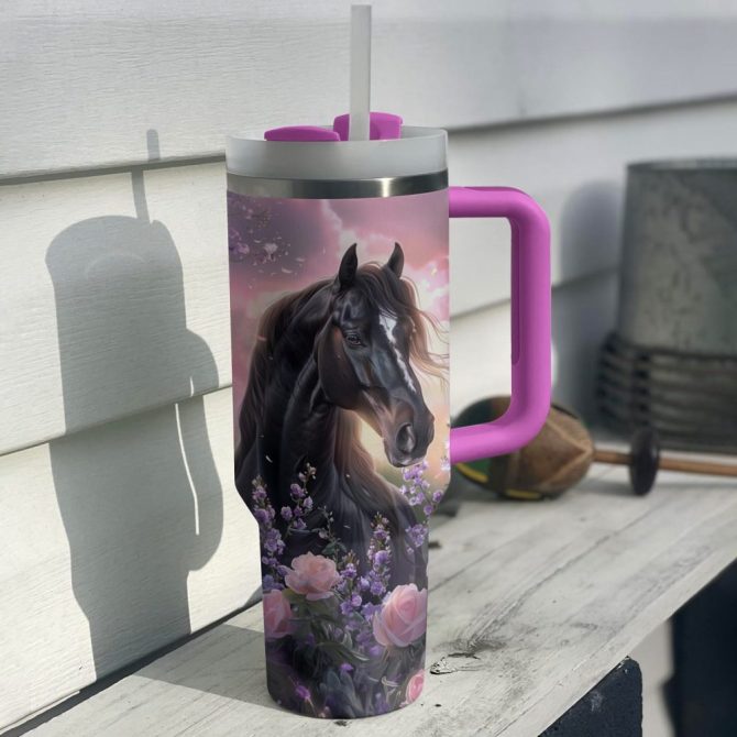 Horse Custom Stanley Quencher 40Oz Stainless Steel Tumbler With Handle