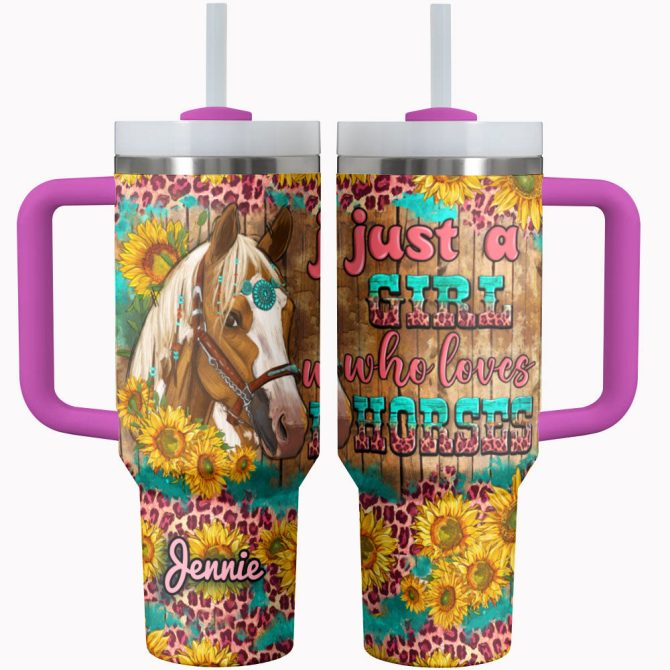 Horse Custom Stanley Quencher 40Oz Stainless Steel Tumbler With Handle - Image 2