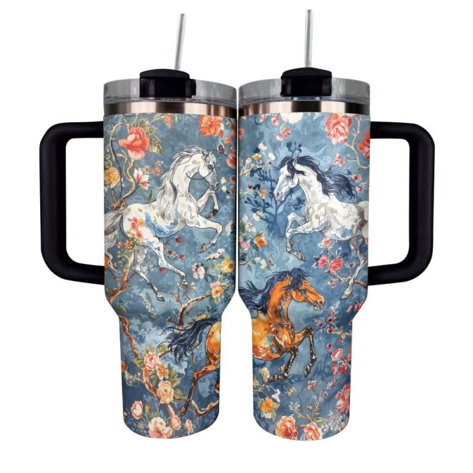 Horse Custom Stanley Quencher 40Oz Stainless Steel Tumbler With Handle - Image 2