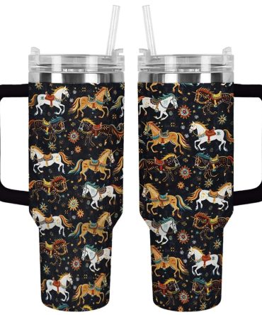 Horse Custom Stanley Quencher 40Oz Stainless Steel Tumbler With Handle
