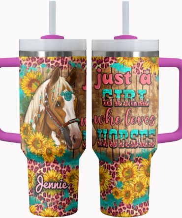 Horse Custom Stanley Quencher 40Oz Stainless Steel Tumbler With Handle