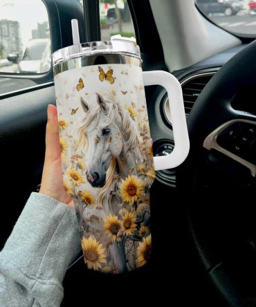 Horse Custom Stanley Quencher 40Oz Stainless Steel Tumbler With Handle