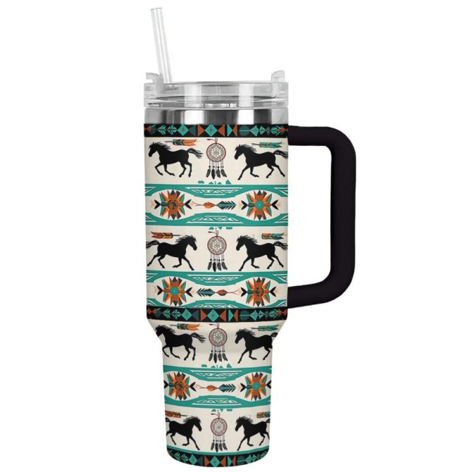 Horse Custom Stanley Quencher 40Oz Stainless Steel Tumbler With Handle