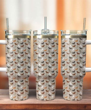 Horse Custom Stanley Quencher 40Oz Stainless Steel Tumbler With Handle