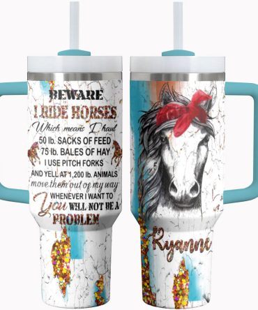 Horse Custom Stanley Quencher 40Oz Stainless Steel Tumbler With Handle