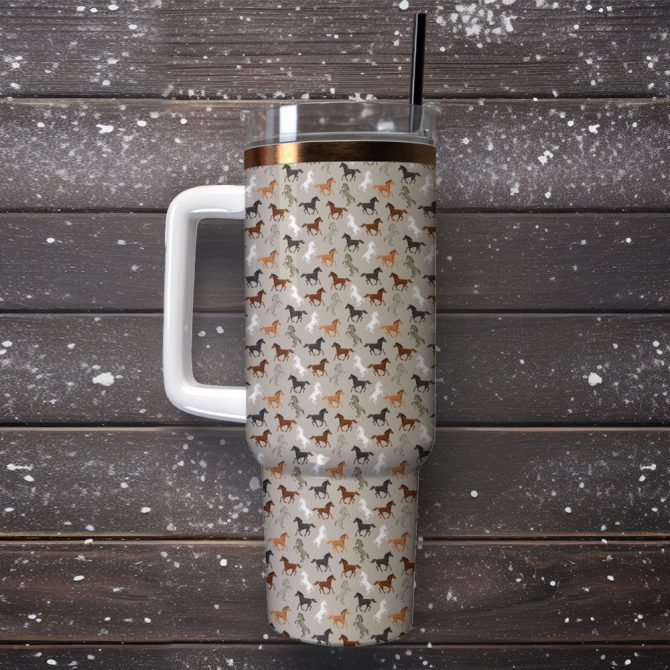 Horse Custom Stanley Quencher 40Oz Stainless Steel Tumbler With Handle - Image 2