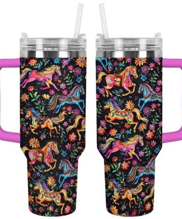 Horse Custom Stanley Quencher 40Oz Stainless Steel Tumbler With Handle