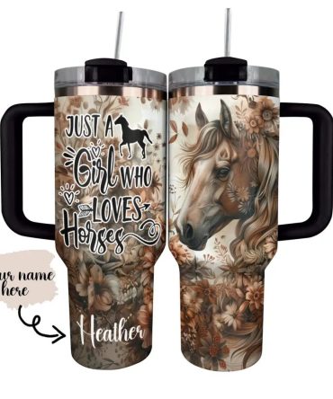 Horse Custom Stanley Quencher 40Oz Stainless Steel Tumbler With Handle