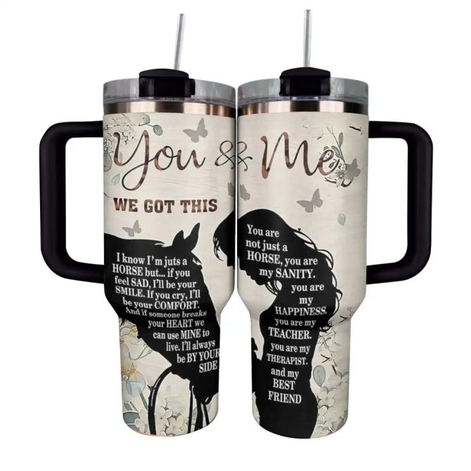 Horse Custom Stanley Quencher 40Oz Stainless Steel Tumbler With Handle - Image 2