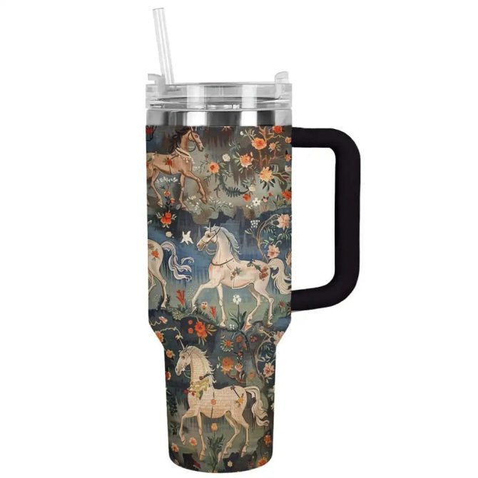 Horse Custom Stanley Quencher 40Oz Stainless Steel Tumbler With Handle - Image 2