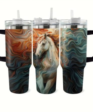Horse Custom Stanley Quencher 40Oz Stainless Steel Tumbler With Handle