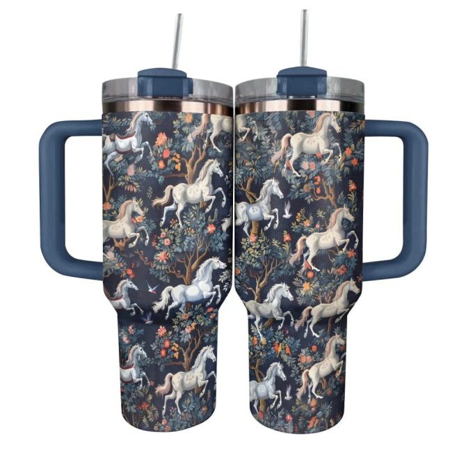 Horse Custom Stanley Quencher 40Oz Stainless Steel Tumbler With Handle