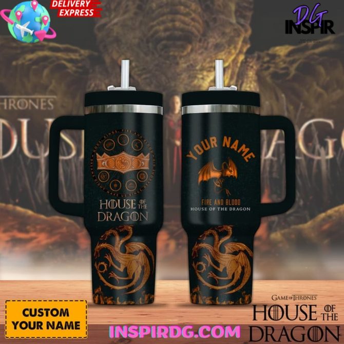 House Of The Dragon Tv Series Custom Stanley Quencher 40Oz Stainless Steel Tumbler