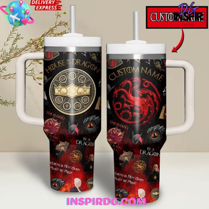 House Of The Dragon Tv Series Custom Stanley Quencher 40Oz Stainless Steel Tumbler