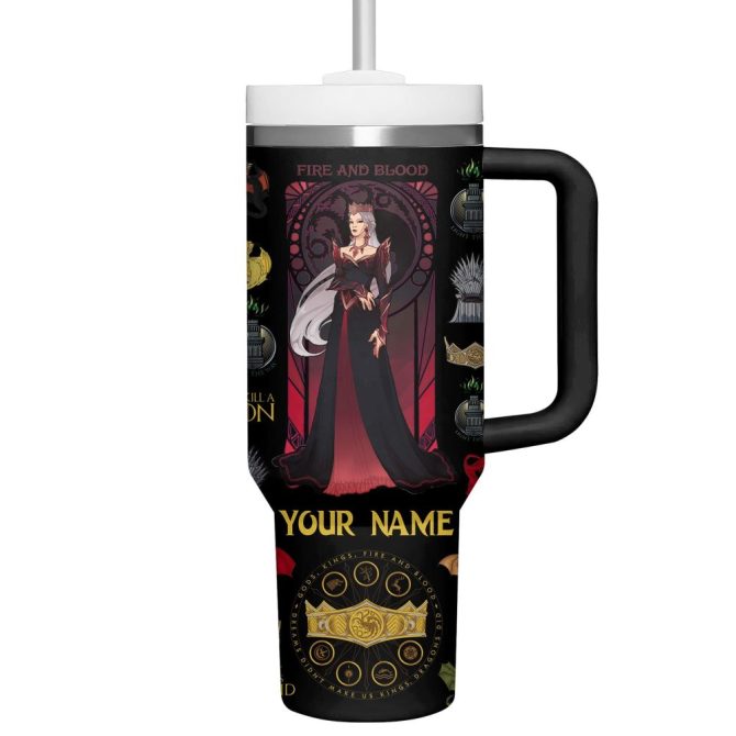 House Of The Dragon Tv Series Custom Stanley Quencher 40Oz Stainless Steel Tumbler With Handle - Image 4