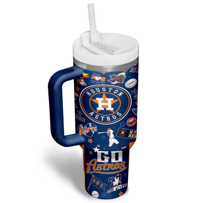 Houston Astros Mlb Custom Stanley Quencher 40Oz Stainless Steel Tumbler - Image 2