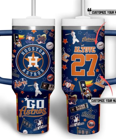 Houston Astros Mlb Custom Stanley Quencher 40Oz Stainless Steel Tumbler