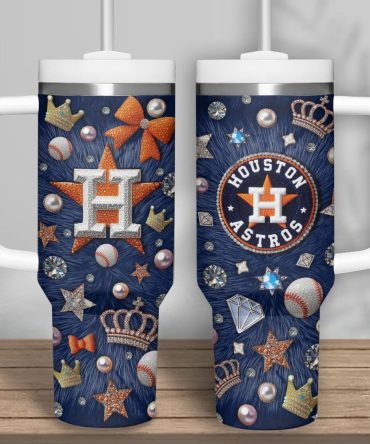 Houston Astros Mlb Custom Stanley Quencher 40Oz Stainless Steel Tumbler