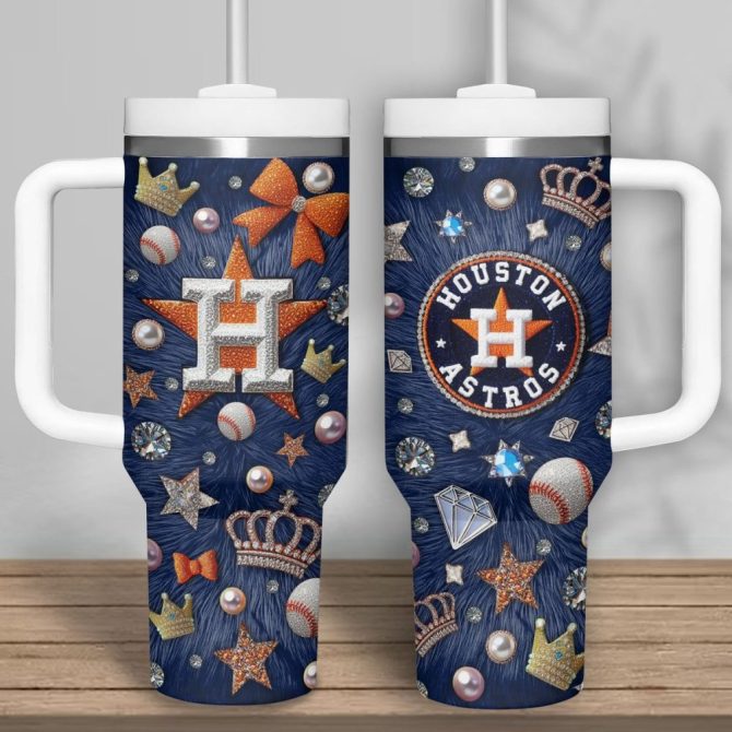 Houston Astros Mlb Custom Stanley Quencher 40Oz Stainless Steel Tumbler