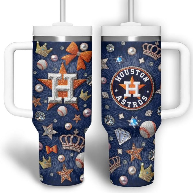 Houston Astros Mlb Custom Stanley Quencher 40Oz Stainless Steel Tumbler - Image 2