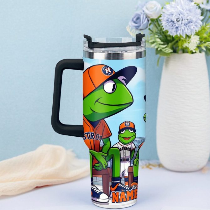 Houston Astros Mlb Custom Stanley Quencher 40Oz Stainless Steel Tumbler With Handle - Image 4