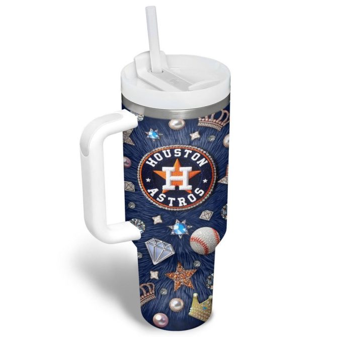 Houston Astros Mlb Custom Stanley Quencher 40Oz Stainless Steel Tumbler - Image 4