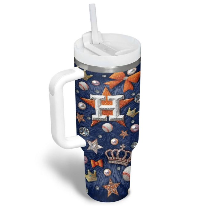 Houston Astros Mlb Custom Stanley Quencher 40Oz Stainless Steel Tumbler - Image 3