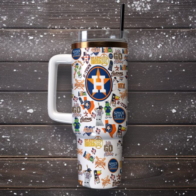 Houston Astros Mlb Sports Custom Stanley Quencher 40Oz Stainless Steel Tumbler With Handle - Image 2