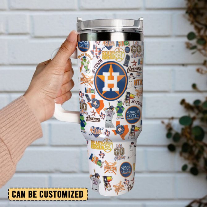 Houston Astros Mlb Sports Custom Stanley Quencher 40Oz Stainless Steel Tumbler With Handle - Image 3