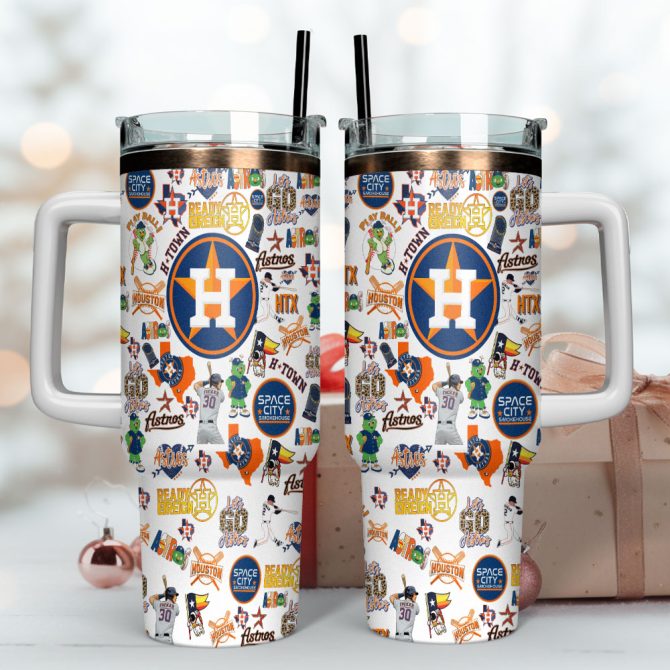 Houston Astros Mlb Sports Custom Stanley Quencher 40Oz Stainless Steel Tumbler With Handle - Image 4