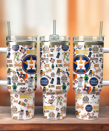 Houston Astros Mlb Sports Custom Stanley Quencher 40Oz Stainless Steel Tumbler With Handle