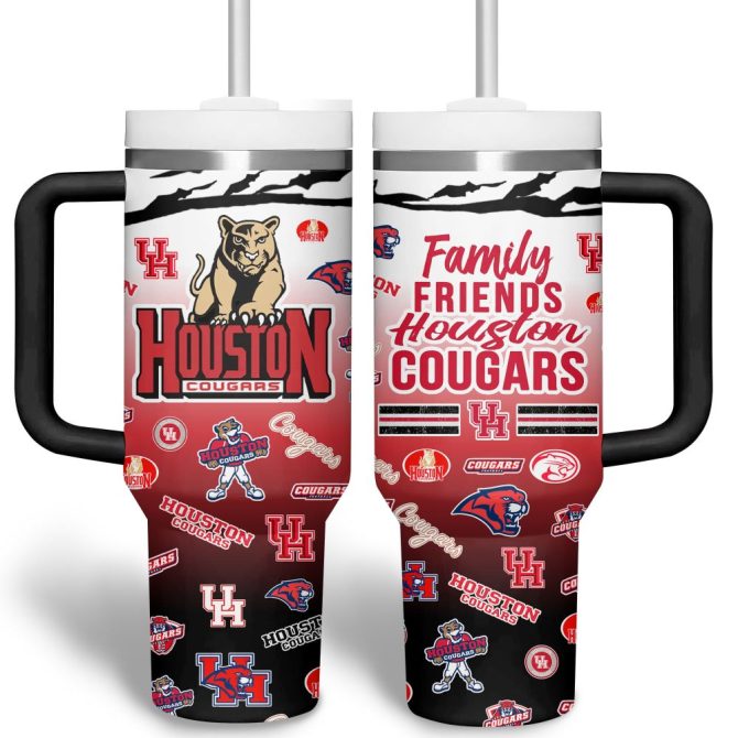 Houston Cougars Basketball Ncaa Custom Stanley Quencher 40Oz Stainless Steel Tumbler - Image 3