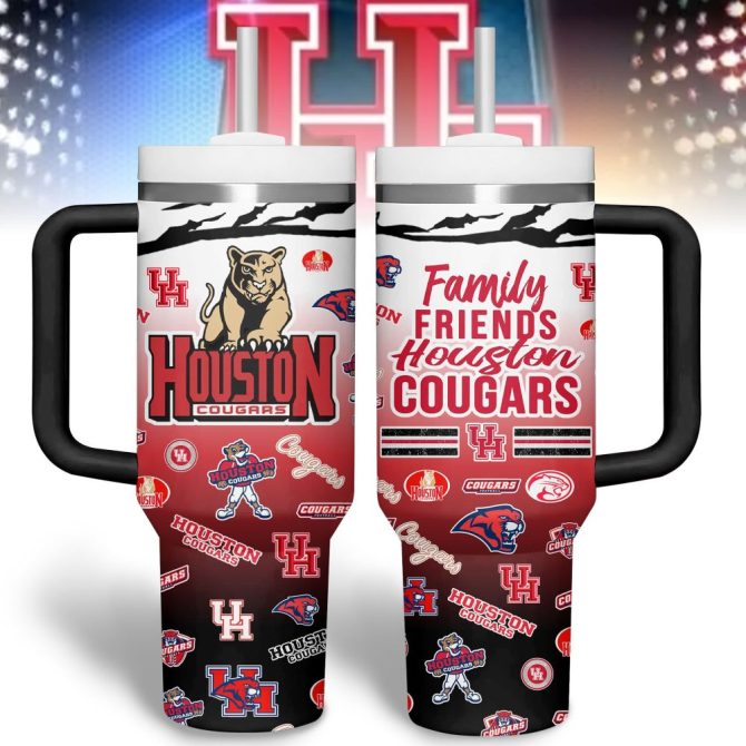 Houston Cougars Basketball Ncaa Custom Stanley Quencher 40Oz Stainless Steel Tumbler