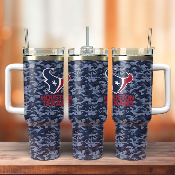 Houston Texans Nfl Custom Stanley Quencher 40Oz Stainless Steel Tumbler With Handle