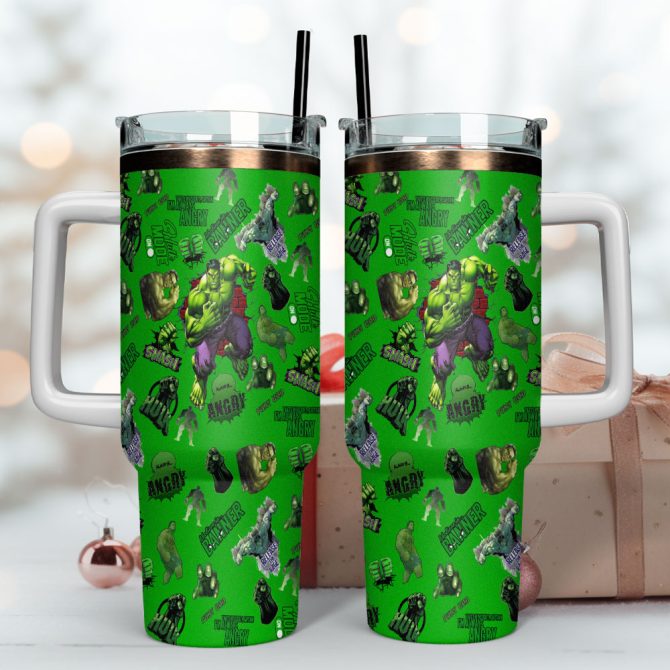 Hulk Movies Custom Stanley Quencher 40Oz Stainless Steel Tumbler With Handle - Image 4