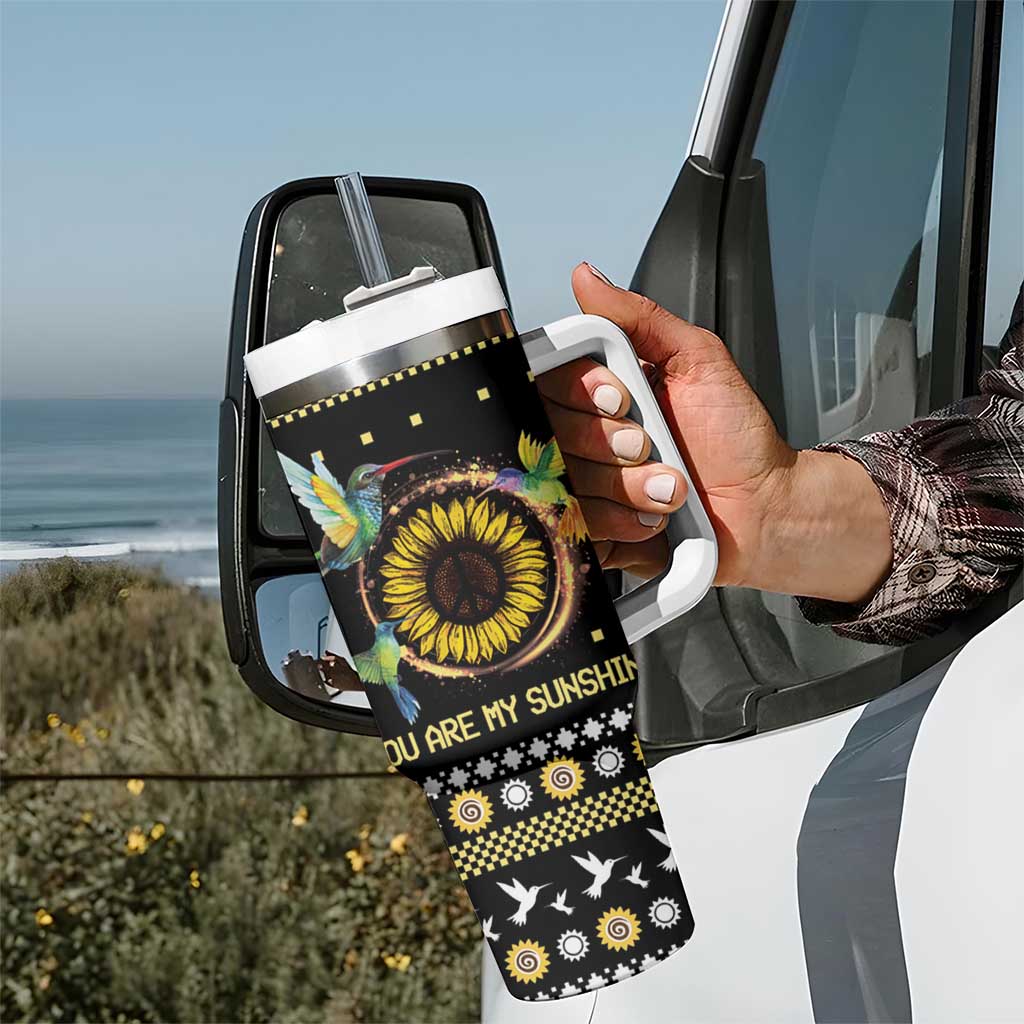 Hummingbird Sunflower Christmas You Are My Sunshine Custom Stanley Quencher 40Oz Stainless Steel Tumbler With Handle - Image 7