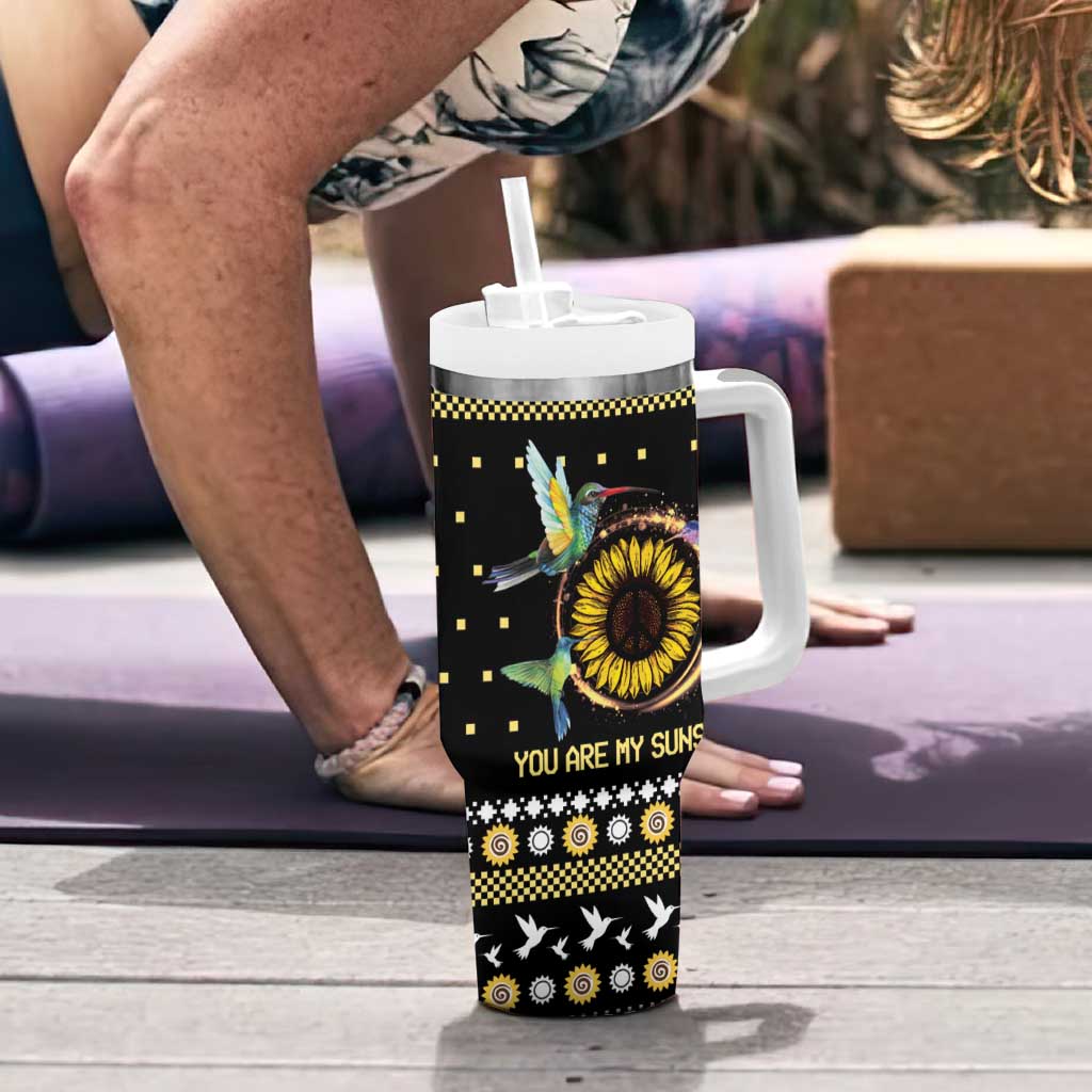 Hummingbird Sunflower Christmas You Are My Sunshine Custom Stanley Quencher 40Oz Stainless Steel Tumbler With Handle - Image 6