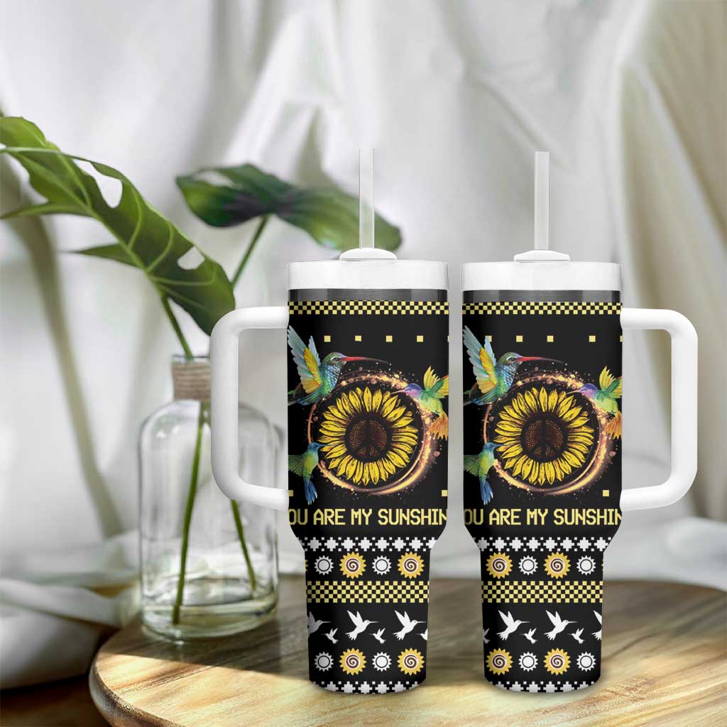 Hummingbird Sunflower Christmas You Are My Sunshine Custom Stanley Quencher 40Oz Stainless Steel Tumbler With Handle - Image 9