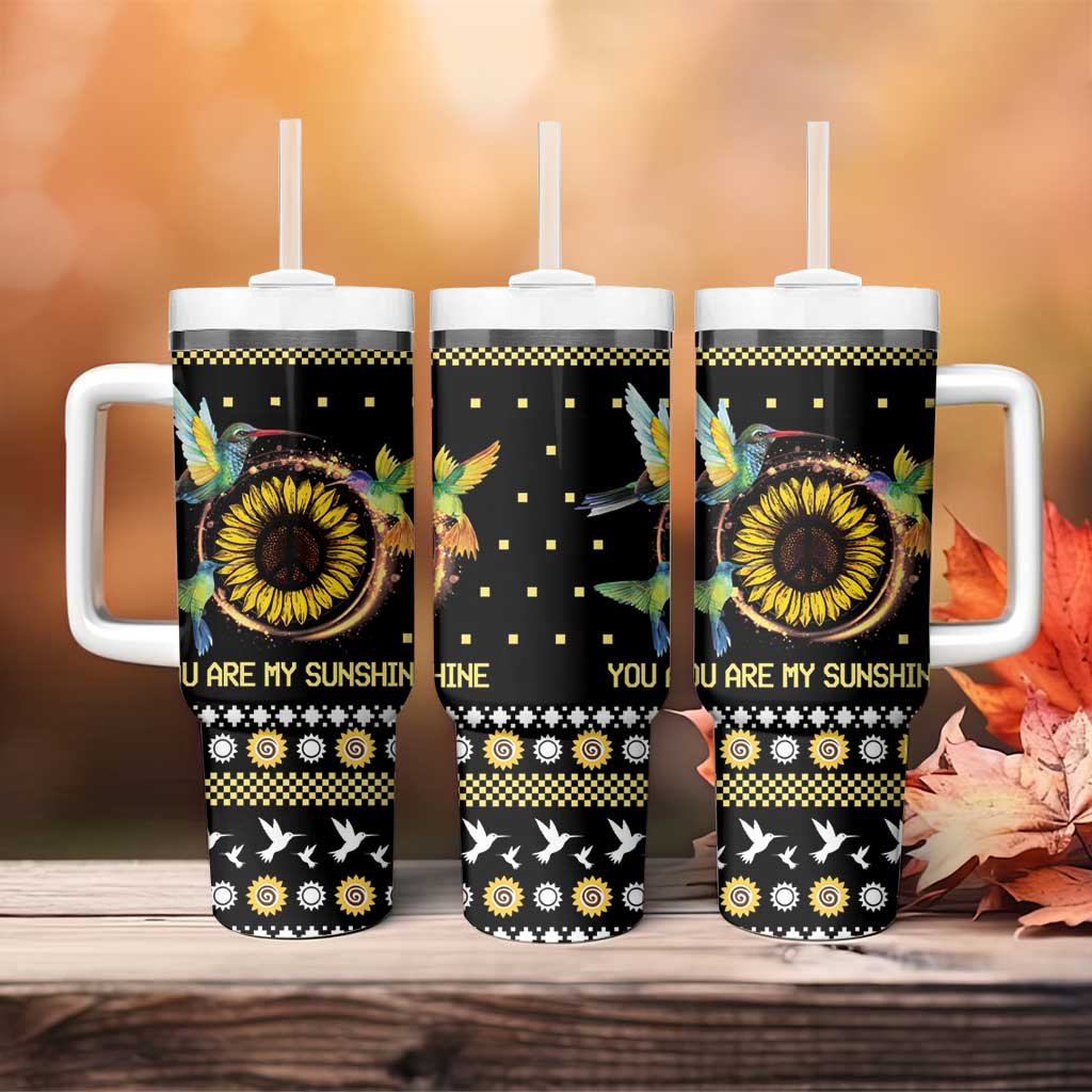 Hummingbird Sunflower Christmas You Are My Sunshine Custom Stanley Quencher 40Oz Stainless Steel Tumbler With Handle - Image 4