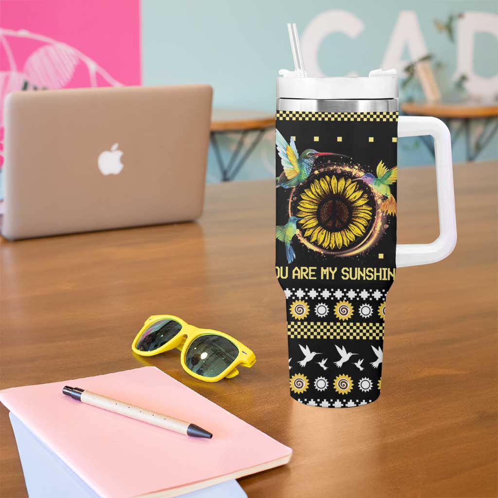 Hummingbird Sunflower Christmas You Are My Sunshine Custom Stanley Quencher 40Oz Stainless Steel Tumbler With Handle - Image 5