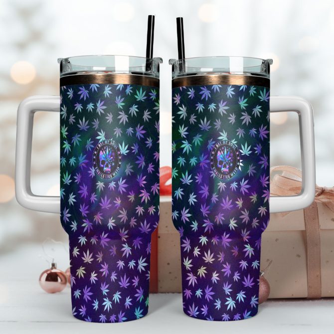 I Bet My Soul Smells Like Weed Custom Stanley Quencher 40Oz Stainless Steel Tumbler With Handle - Image 4