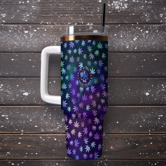 I Bet My Soul Smells Like Weed Custom Stanley Quencher 40Oz Stainless Steel Tumbler With Handle - Image 2
