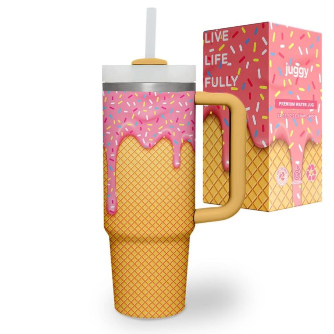 Ice Cream Custom Stanley Quencher 40Oz Stainless Steel Tumbler - Image 9
