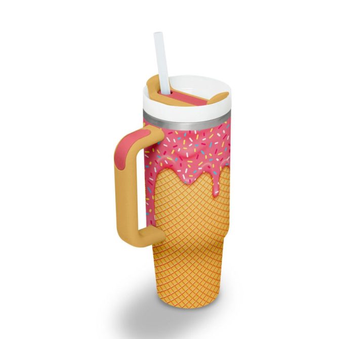 Ice Cream Custom Stanley Quencher 40Oz Stainless Steel Tumbler - Image 3