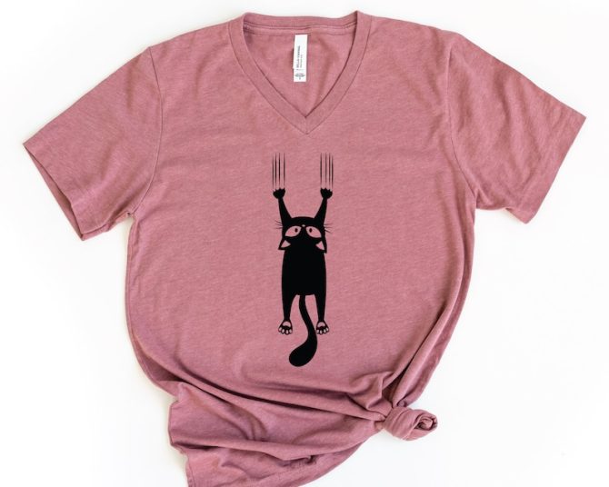 Cute Cat V-Neck Shirt - Image 3